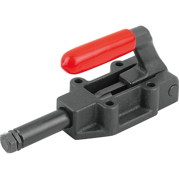 Push-Pull Clamp Heavy Vers F2=12000, Steel Phosphated, Comp:Plastic Comp:Red, Wout Mounting Bracket